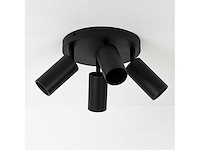 3 x ronde opbouwspot – 4 x gu10 – draaibare spots – zwart - afbeelding 6 van  6