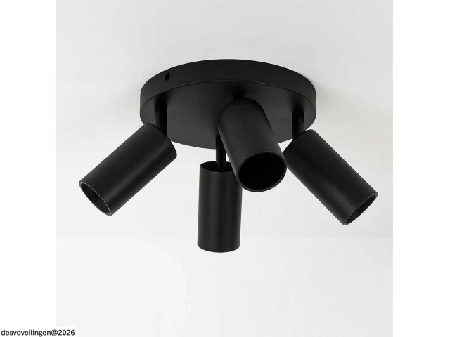 3 x ronde opbouwspot – 4 x gu10 – draaibare spots – zwart - afbeelding 7 van  7