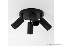 3 x ronde opbouwspot – 4 x gu10 – draaibare spots – zwart - afbeelding 5 van  5