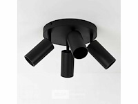 3 x ronde opbouwspot – 4 x gu10 – draaibare spots – zwart - afbeelding 6 van  6