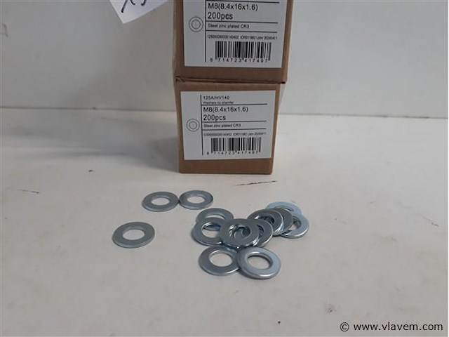 3 x rondellen verzinkt m 8 200 stuks - afbeelding 2 van  2