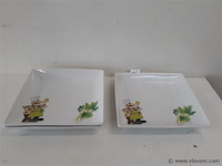 3 x salade serveerbord vierkant - afbeelding 1 van  2