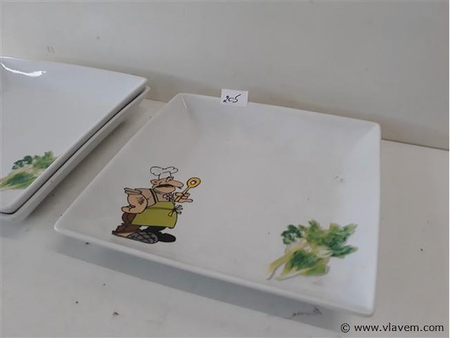 3 x salade serveerbord vierkant - afbeelding 2 van  2