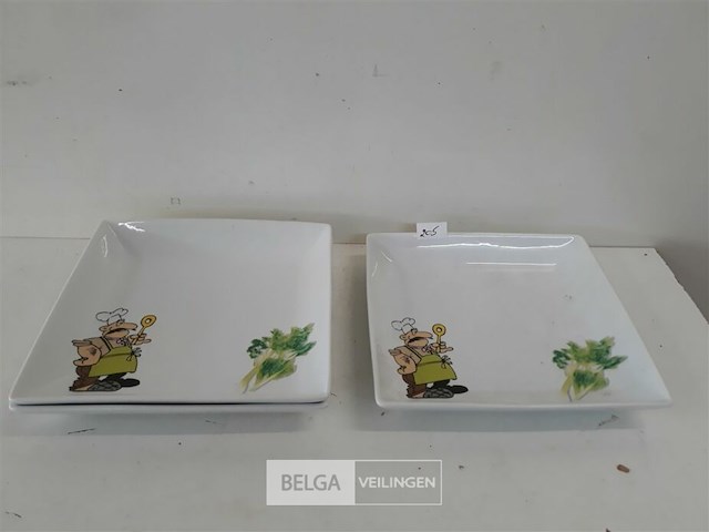 3 x salade serveerbord vierkant - afbeelding 2 van  3