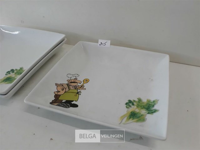3 x salade serveerbord vierkant - afbeelding 3 van  3