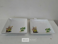 3 x salade serveerbord vierkant - afbeelding 2 van  3