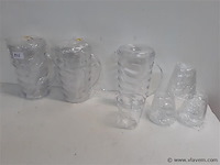 3 x schenkkan 1 l met 4 bekers - afbeelding 1 van  2