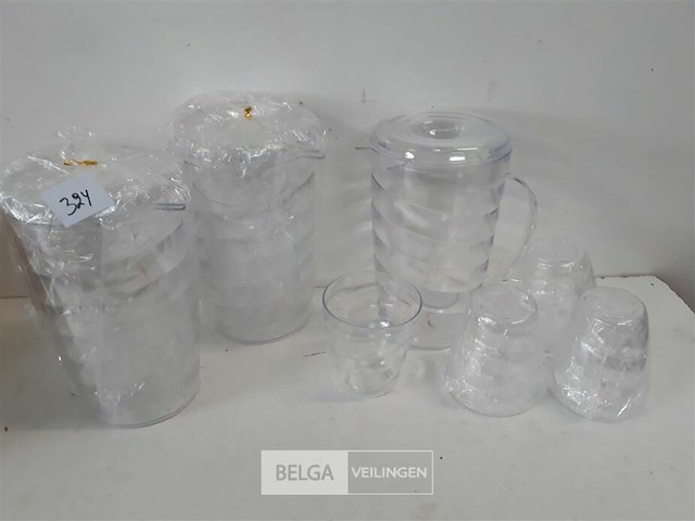 3 x schenkkan 1 l met 4 bekers - afbeelding 1 van  3