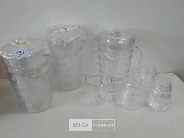3 x schenkkan 1 l met 4 bekers - afbeelding 2 van  3