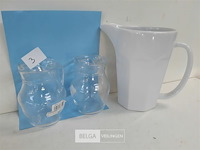 3 x schenkkan 2 x glas 1 x porselein - afbeelding 3 van  3