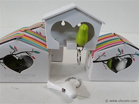 3 x sleutelhanger in vogelhuisje 2 stuks met fluitje - afbeelding 2 van  2