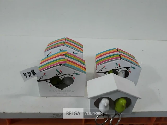 3 x sleutelhanger in vogelhuisje 2 stuks met fluitje - afbeelding 2 van  3