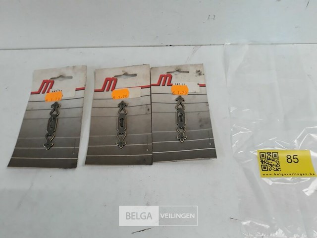 3 x sleutelplaat zamak verbronsd 75 mm - afbeelding 2 van  3