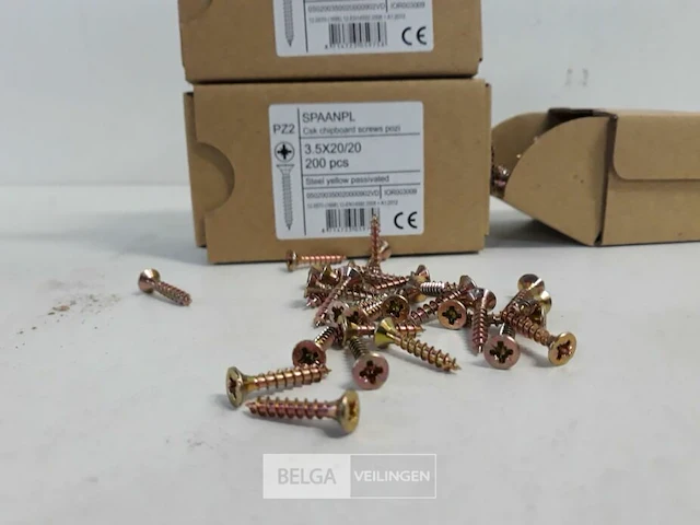 3 x spaanplaatvijs geel verzinkt 3,5x20 200 stuks - afbeelding 3 van  3