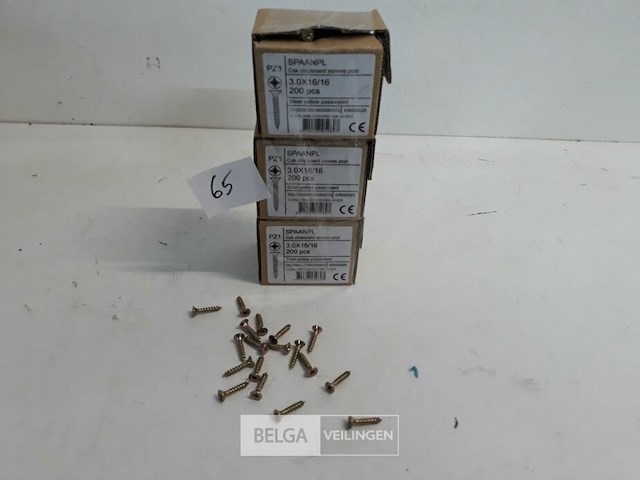 3 x spaanplaatvijs geel verzinkt 3x16 200 stuks - afbeelding 2 van  3