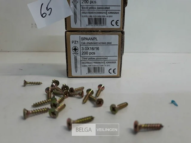 3 x spaanplaatvijs geel verzinkt 3x16 200 stuks - afbeelding 3 van  3