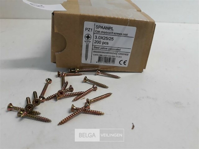 3 x spaanplaatvijs geel verzinkt 3x25 200 stuks - afbeelding 3 van  3