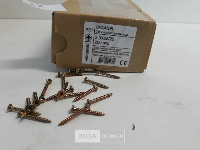 3 x spaanplaatvijs geel verzinkt 3x25 200 stuks - afbeelding 3 van  3