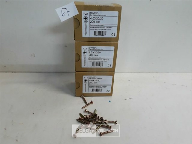 3 x spaanplaatvijs geel verzinkt 4x30 200 stuks - afbeelding 1 van  3