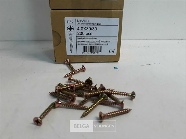3 x spaanplaatvijs geel verzinkt 4x30 200 stuks - afbeelding 3 van  3