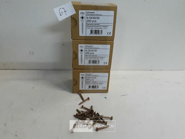 3 x spaanplaatvijs geel verzinkt 4x30 200 stuks - afbeelding 2 van  3