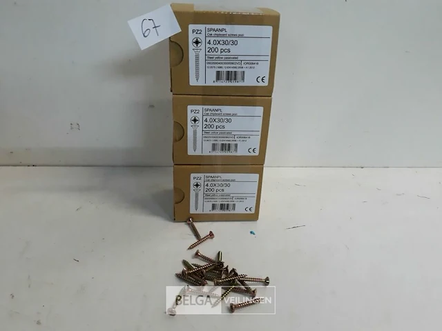 3 x spaanplaatvijs geel verzinkt 4x30 200 stuks - afbeelding 2 van  3