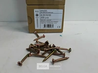 3 x spaanplaatvijs geel verzinkt 4x30 200 stuks - afbeelding 3 van  3