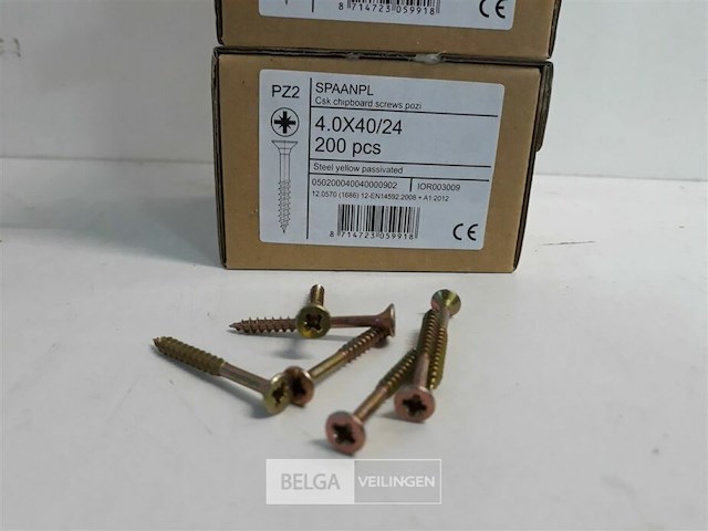 3 x spaanplaatvijs geel verzinkt 4x40 200 stuks - afbeelding 3 van  3