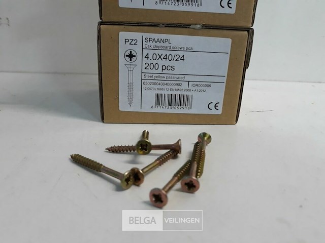 3 x spaanplaatvijs geel verzinkt 4x40 200 stuks - afbeelding 3 van  3