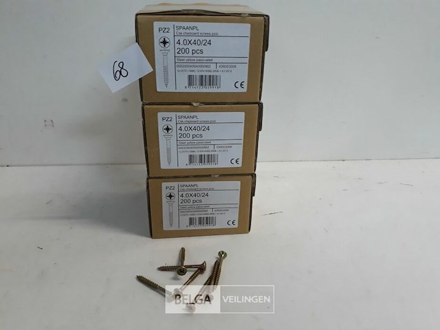 3 x spaanplaatvijs geel verzinkt 4x40 200 stuks - afbeelding 2 van  3