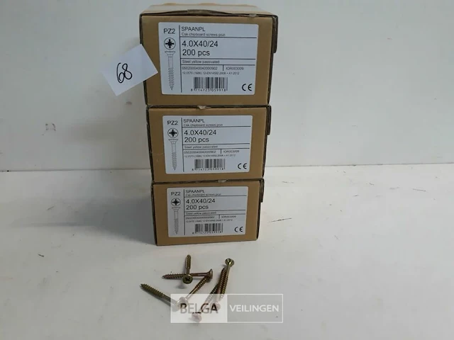 3 x spaanplaatvijs geel verzinkt 4x40 200 stuks - afbeelding 1 van  3