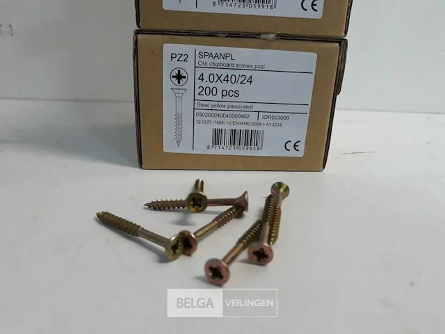 3 x spaanplaatvijs geel verzinkt 4x40 200 stuks - afbeelding 3 van  3