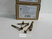 3 x spaanplaatvijs geel verzinkt 4x40 200 stuks - afbeelding 3 van  3