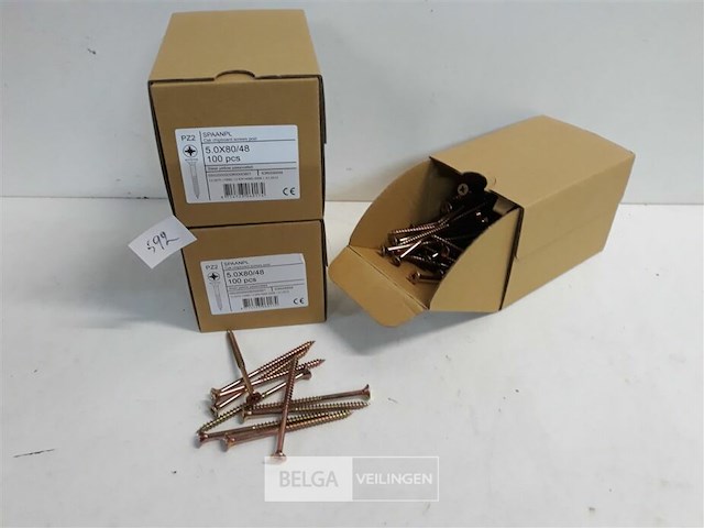 3 x spaanplaatvijs geel verzinkt 5x80 100 stuks - afbeelding 1 van  3