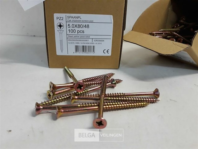 3 x spaanplaatvijs geel verzinkt 5x80 100 stuks - afbeelding 3 van  3