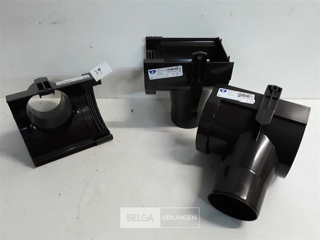 3 x spruitstuk links 125mm bruin pvc regenafvoer - afbeelding 2 van  3