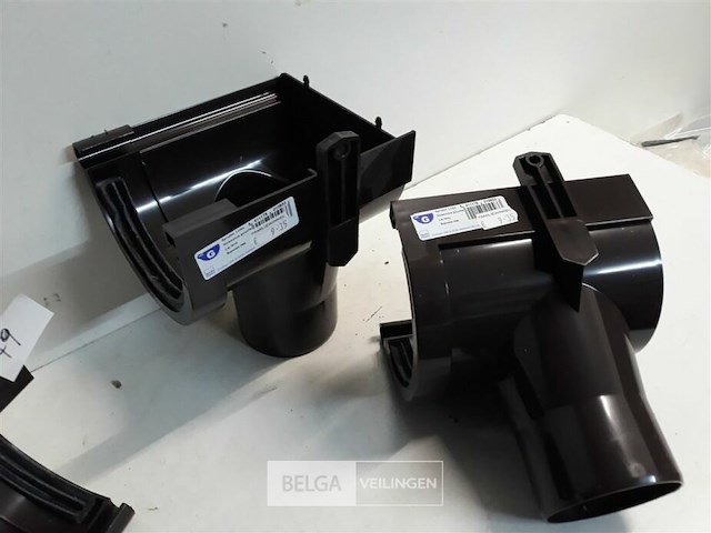 3 x spruitstuk links 125mm bruin pvc regenafvoer - afbeelding 3 van  3