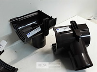 3 x spruitstuk links 125mm bruin pvc regenafvoer - afbeelding 3 van  3