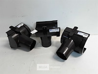 3 x spruitstuk rechts 125mm bruin pvc regenafvoer - afbeelding 1 van  3