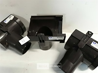 3 x spruitstuk rechts 125mm bruin pvc regenafvoer - afbeelding 3 van  3