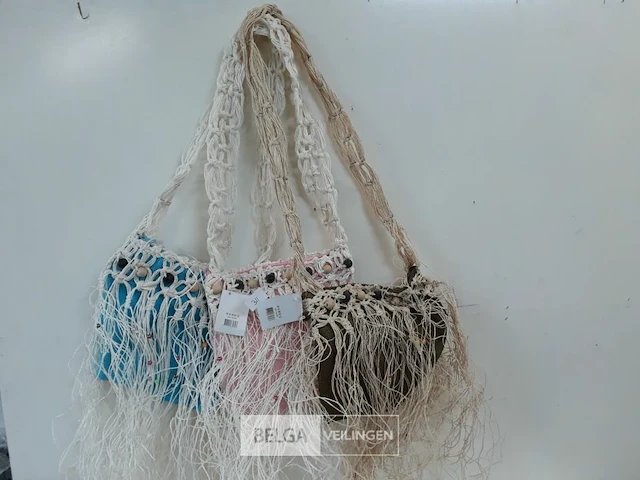 3 x strandtas met rits mix kleuren - afbeelding 2 van  3