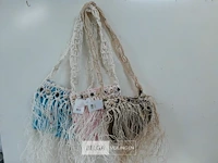 3 x strandtas met rits mix kleuren - afbeelding 2 van  3