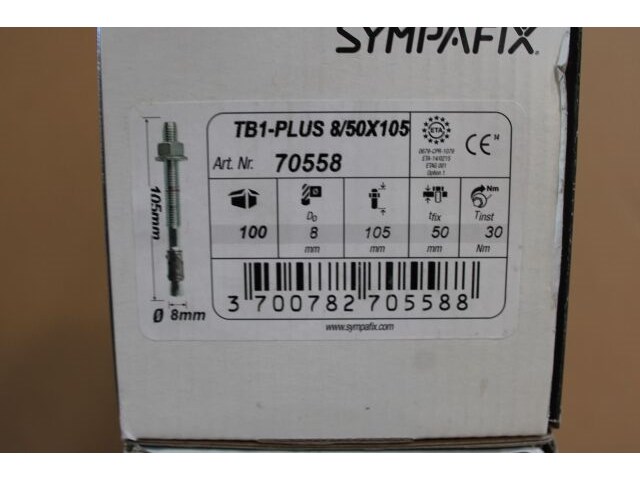 3 x sympafix doorsteekanker tb1-plus 8/50x105, verzinkt (100st) - afbeelding 4 van  6