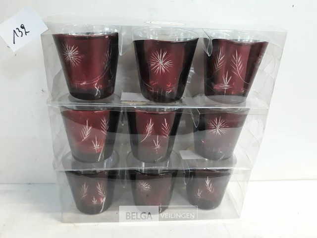 3 x t-lichtglaasjes set 3 stuks 6,5 cm - afbeelding 1 van  3