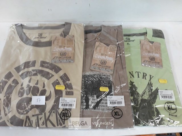 3 x t-shirt groen/beige/bruin xl - afbeelding 3 van  3