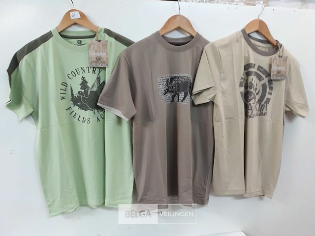 3 x t-shirt groen/beige/bruin xxl - afbeelding 1 van  3