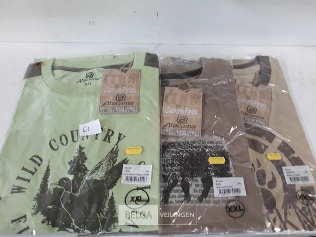 3 x t-shirt groen/beige/bruin xxl - afbeelding 3 van  3