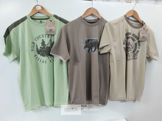 3 x t-shirt groen/beige/bruin xxl - afbeelding 2 van  3