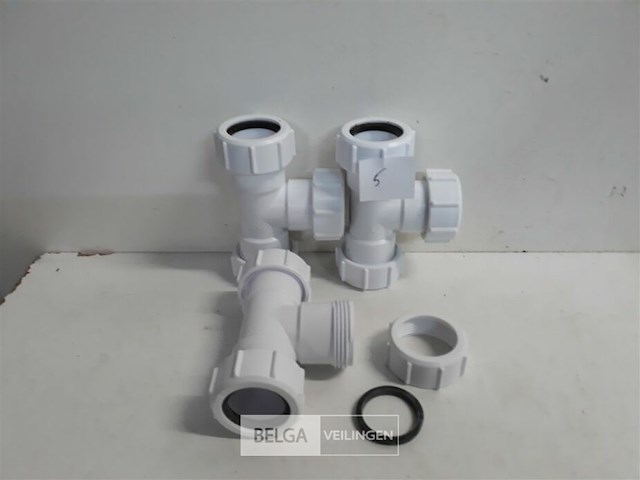 3 x t-stuk 32 mm pvc dichting wit - afbeelding 1 van  3