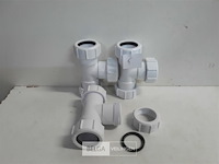 3 x t-stuk 32 mm pvc dichting wit